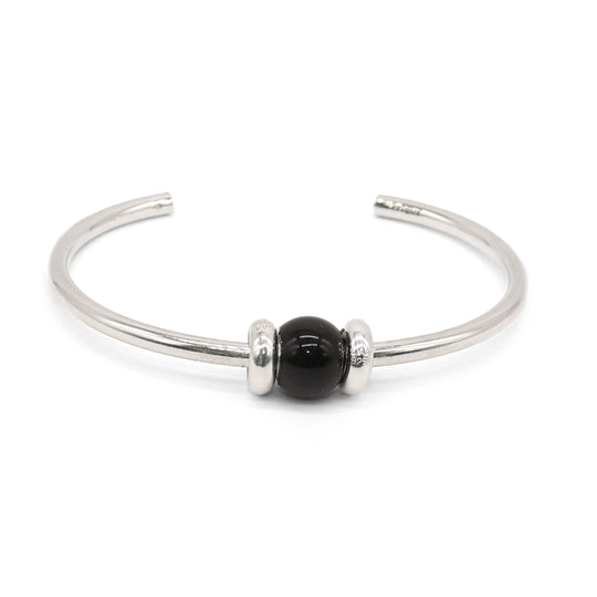 Black Onyx Silver Bangle by Trollbeads. Bangle.