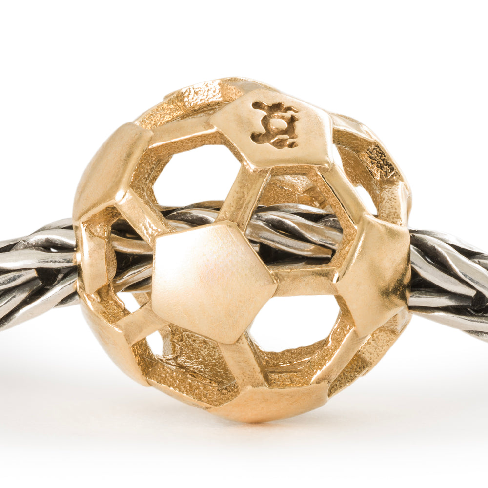 Football Passion, Gold Bead by Trollbeads. Classic Beads.