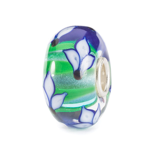 Blue Iris Bloom Bead by Trollbeads. Classic Beads.