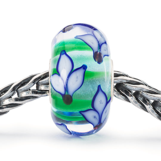 Blue Iris Bloom Bead by Trollbeads. Classic Beads.