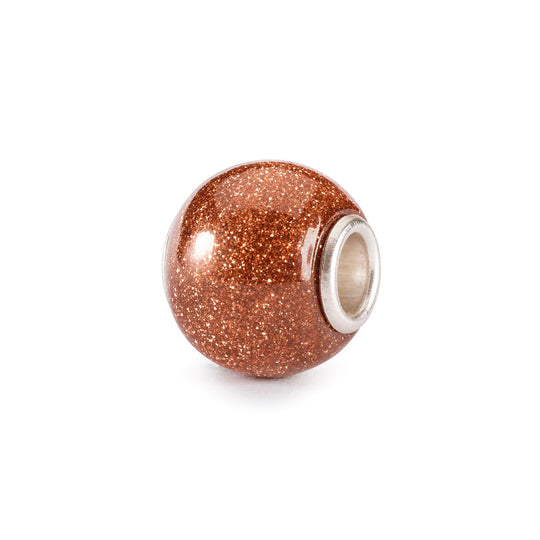 Round Brown Goldstone Bead by Trollbeads. Classic Beads.