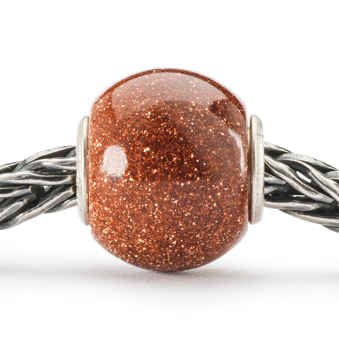 Round Brown Goldstone Bead by Trollbeads. Classic Beads.