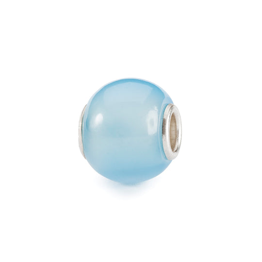 Round Light Blue Agate Bead by Trollbeads. Classic Beads.