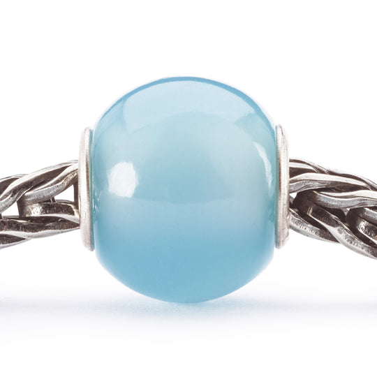 Round Light Blue Agate Bead by Trollbeads. Classic Beads.