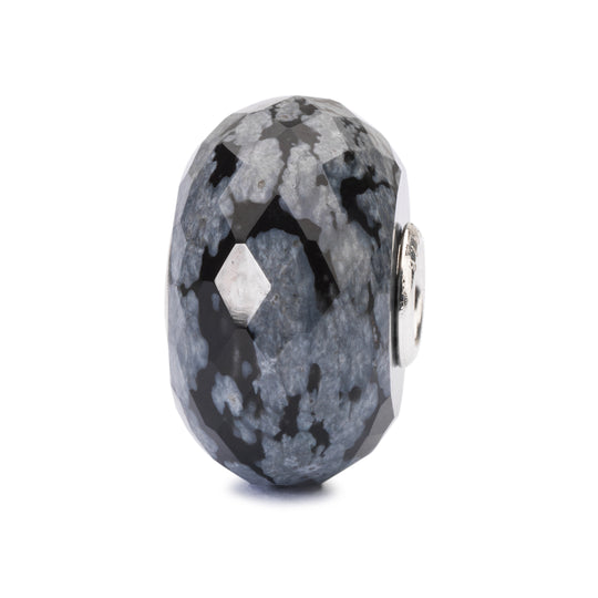 Snowflake Obsidian Facet Bead by Trollbeads. Faceted Beads.