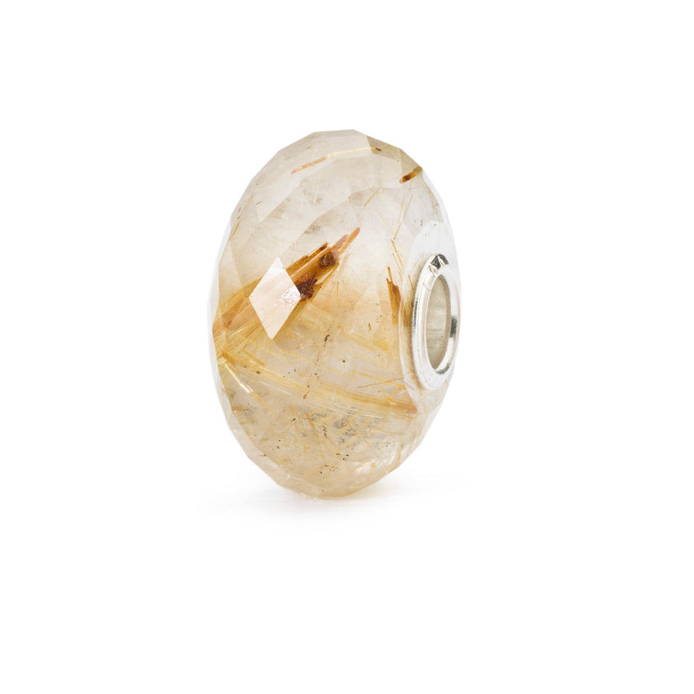 Golden Rutilated Quartz Bead by Trollbeads. Faceted Beads.