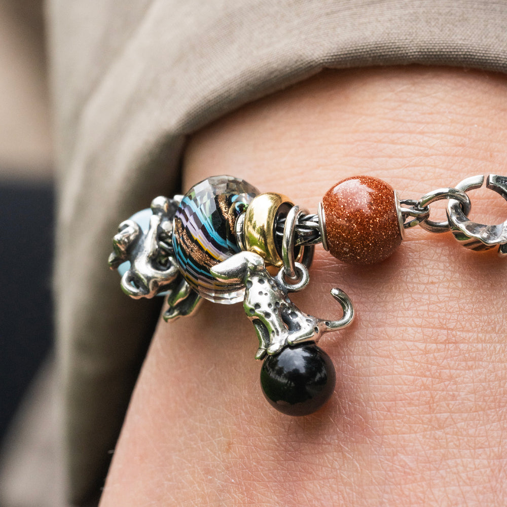 Round Brown Goldstone Bead by Trollbeads. Classic Beads.