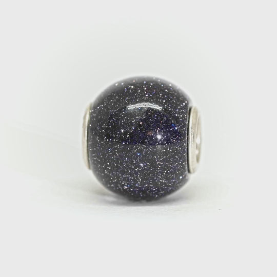 Round Blue Goldstone Bead