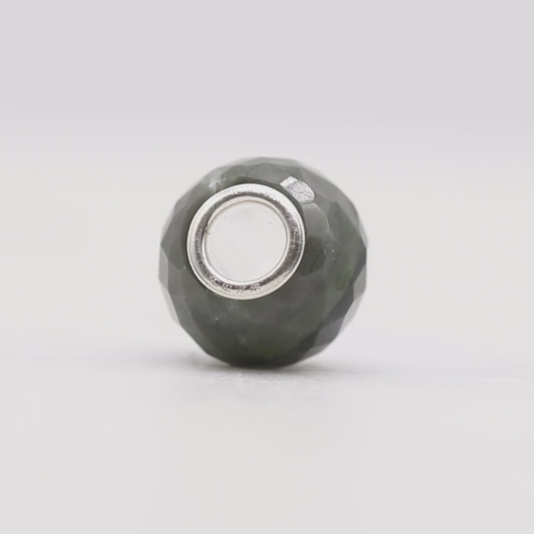 Round Green Calcite Facet Bead