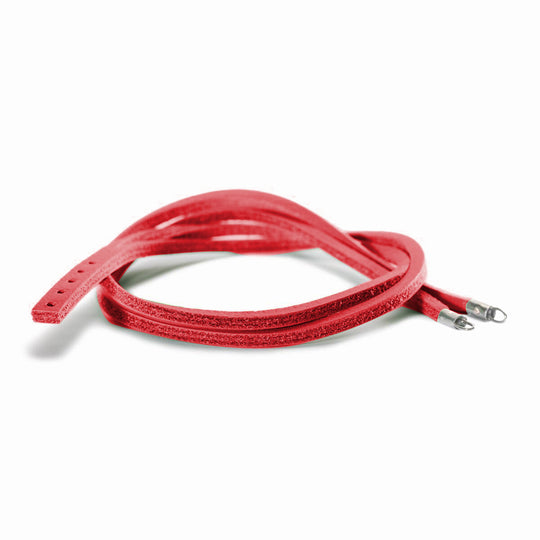 Leather Bracelet Red/Silver, 45 cm