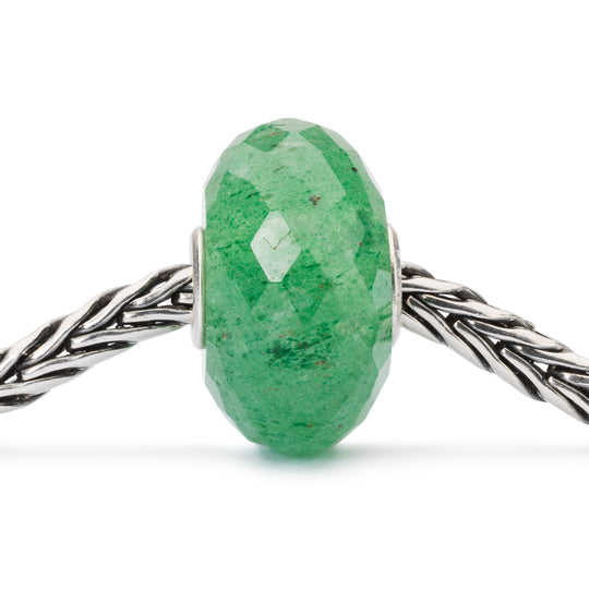 Green Aventurine by Trollbeads. Faceted Beads.