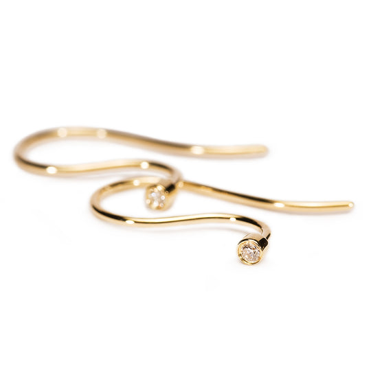 Earring Hooks, Gold & Diamond