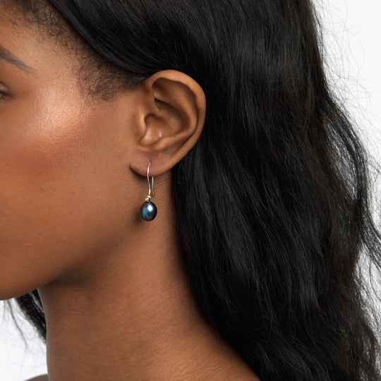 Peacock Pearl Oval Earring Drops